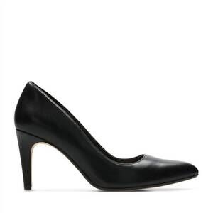 NEW CLARKS women's laina rae court shoes in black leather
